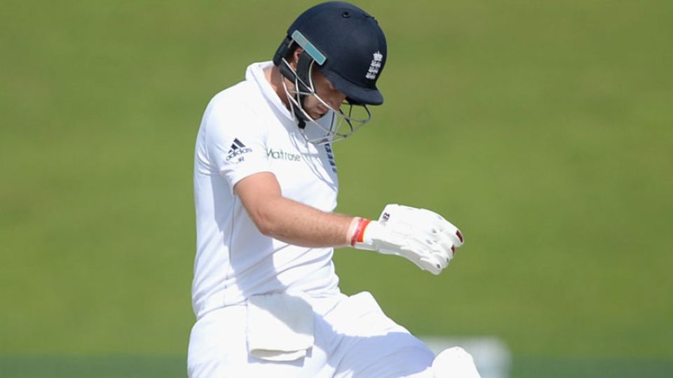 Joe Root shows his frustration at a century that eluded him