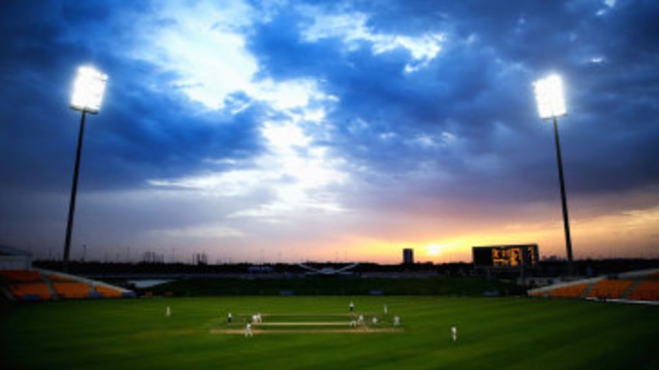 The Champion County match between MCC and Yorkshire under lights in Abu Dhabi