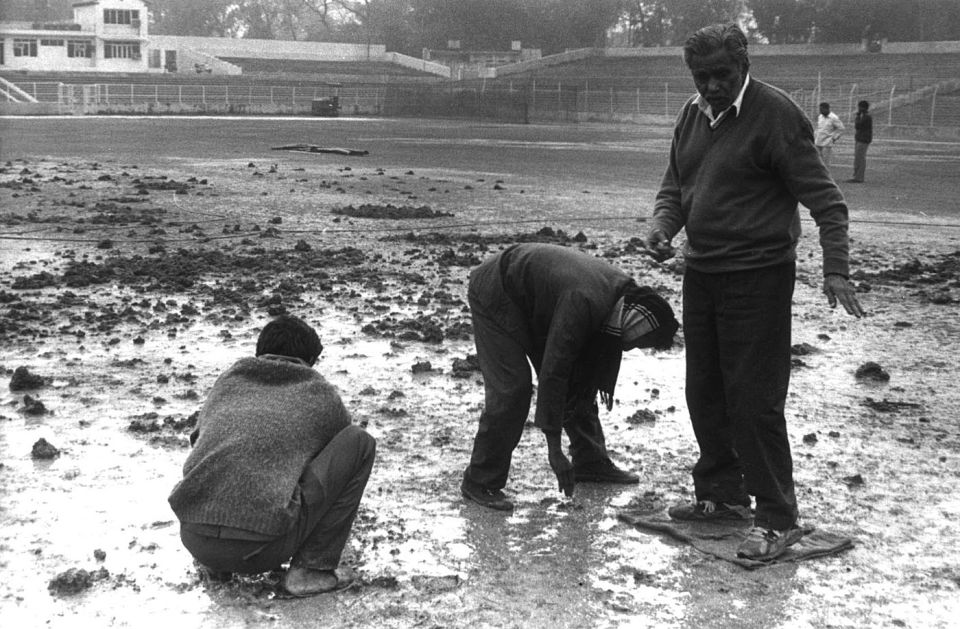 Party poopers: the Shiv Sena tried to disrupt Pakistan's 1999 tour of India by digging up the pitch at Delhi's Feroz Shah Kotla. The groundsmen managed to get the surface ready for the Test