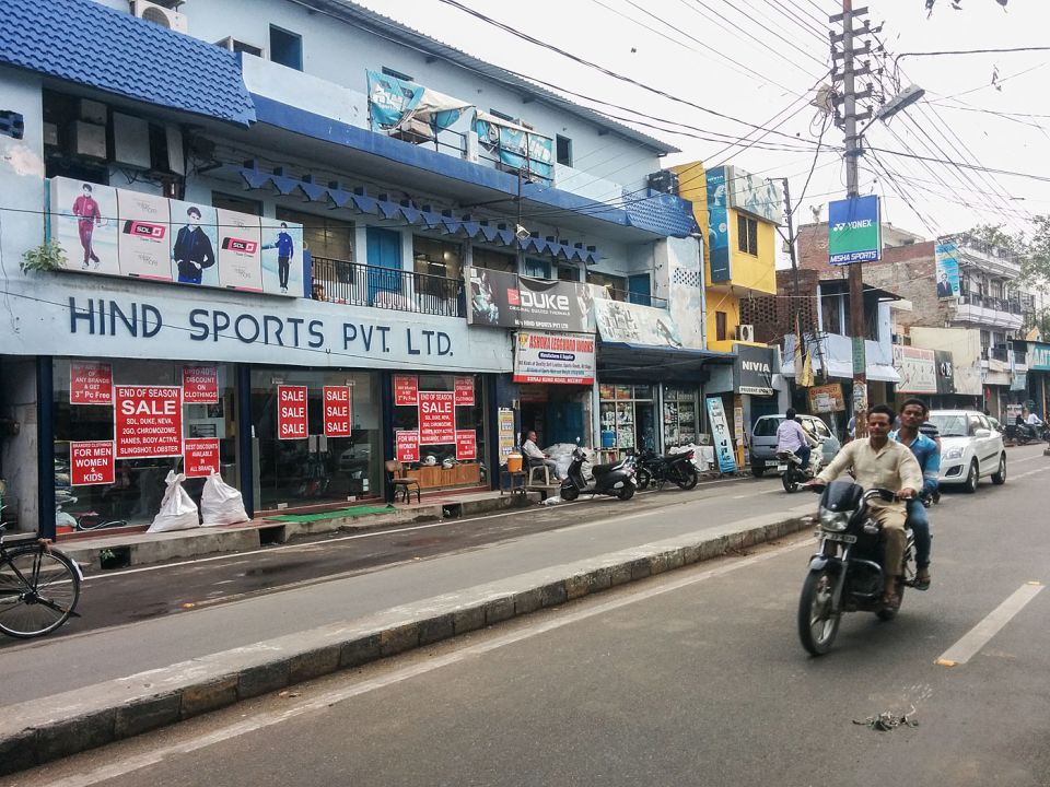 Spoilt for choice: sports shops dot Suraj Kund Road in Meerut
