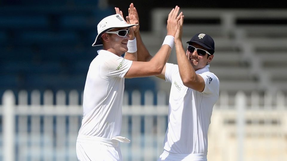 Mohammad Hafeez did not build on a start, holing out to Stuart Broad in the deep...