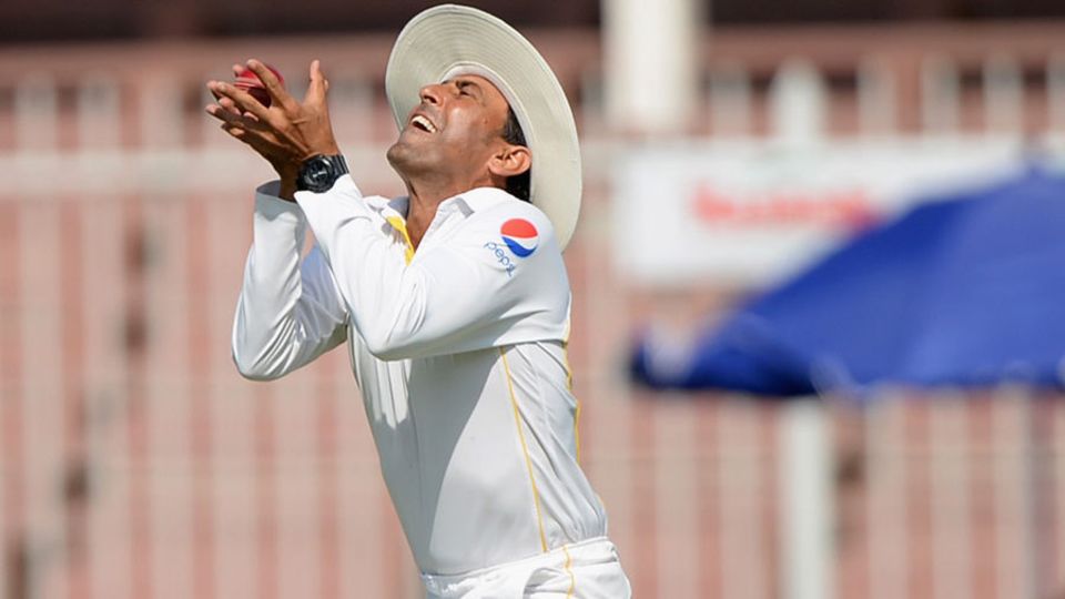 ... as Moeen Ali top-edged a slog sweep to Younis Khan at slip