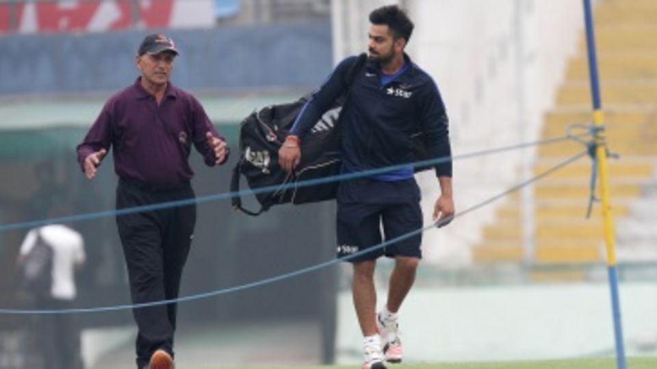 Virat Kohli has a word with BCCI pitches and grounds committee chairman Daljit Singh