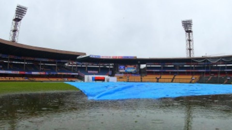 Cyclonic rains continued to hound the Chinnaswamy Stadium
