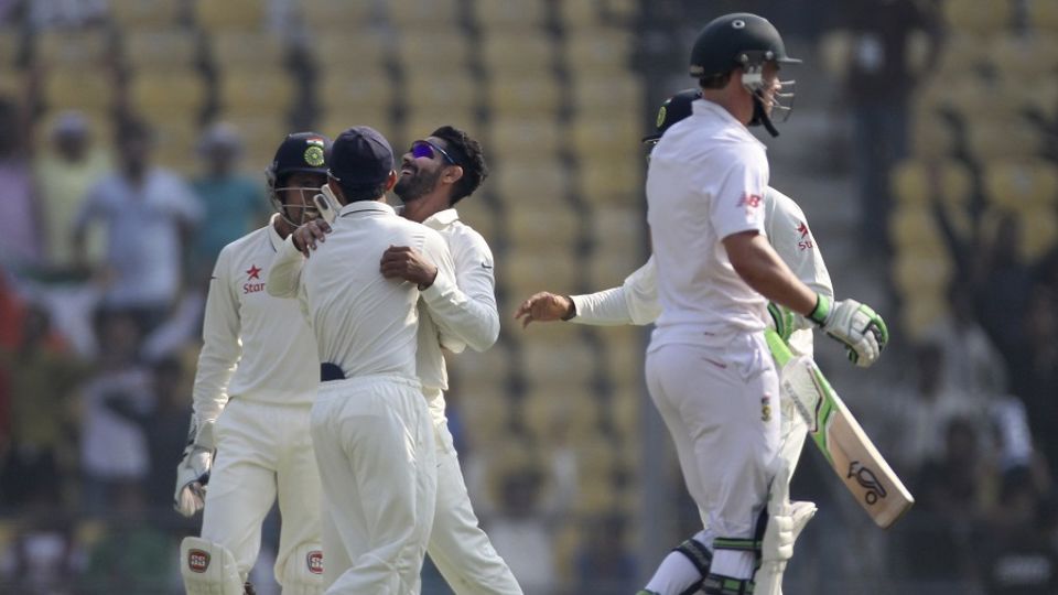 Ravindra Jadeja joined in, scalping AB de Villiers for a duck the over after Ashwin got Amla. South Africa were reduced to 12 for 5