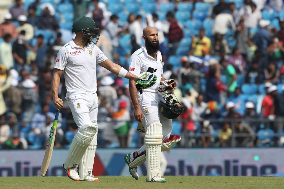 Hashim Amla and Faf du Plessis blocked fastidiously but were undone by clever bowling and a difficult pitch