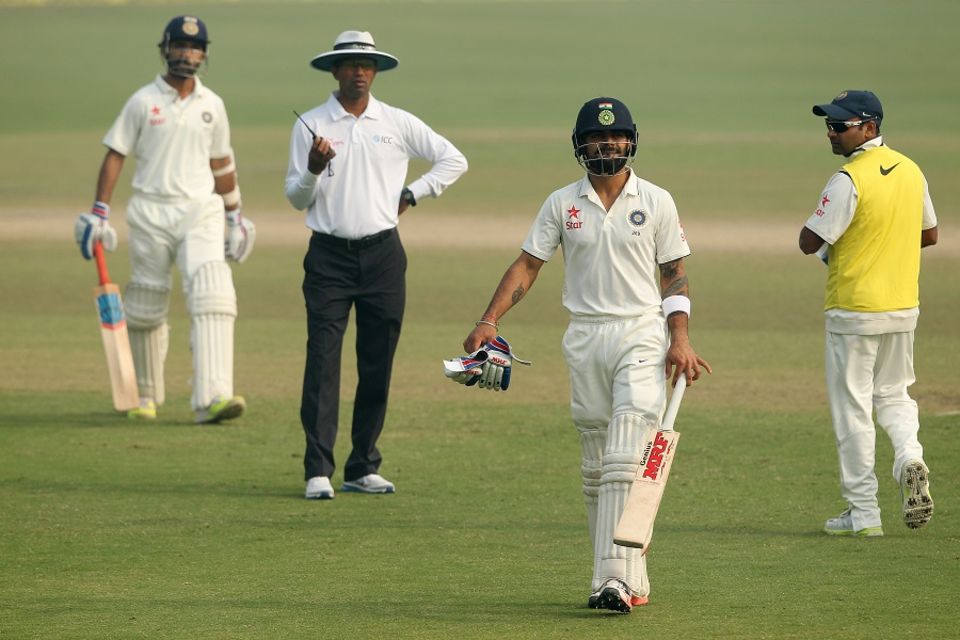 Virat Kohli, who began the fourth day on 83, added only five runs to the overnight score before he was out lbw to a Kyle Abbott ball that kept low