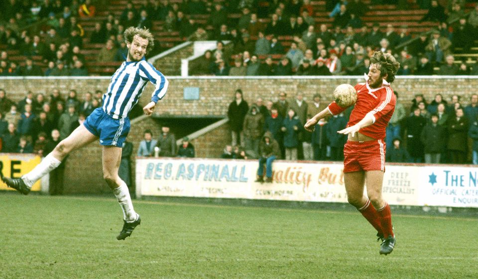 Keeping fit, Beefy style: Botham turns out for Scunthorpe United in the '80s