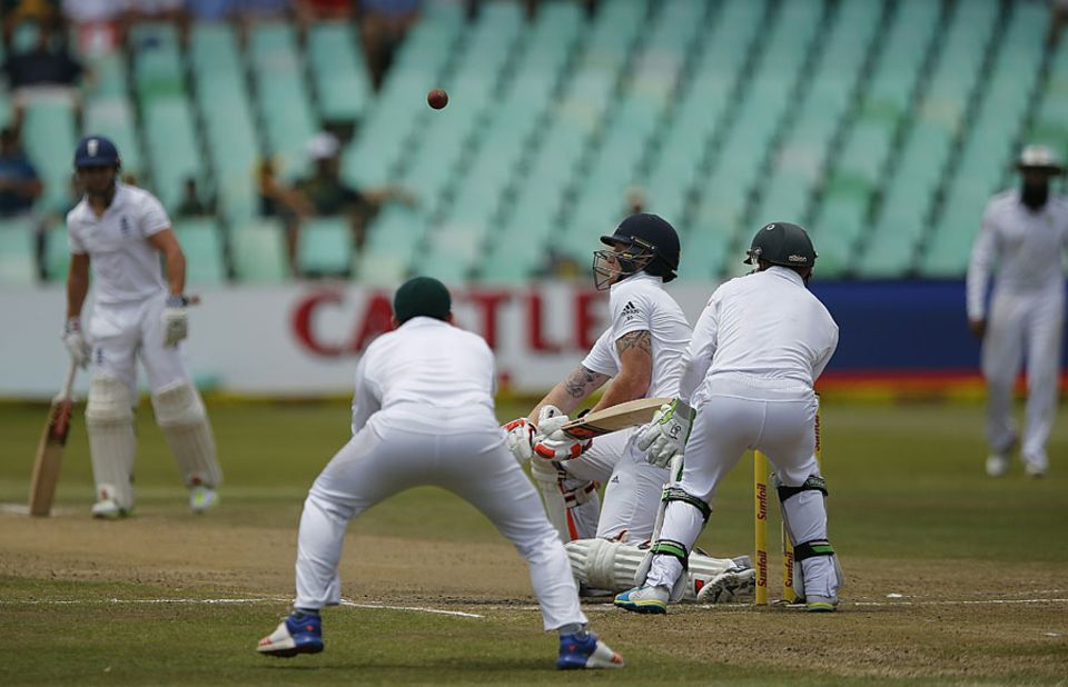 Ben Stokes did not last too long, caught attempting to reverse sweep Dane Piedt
