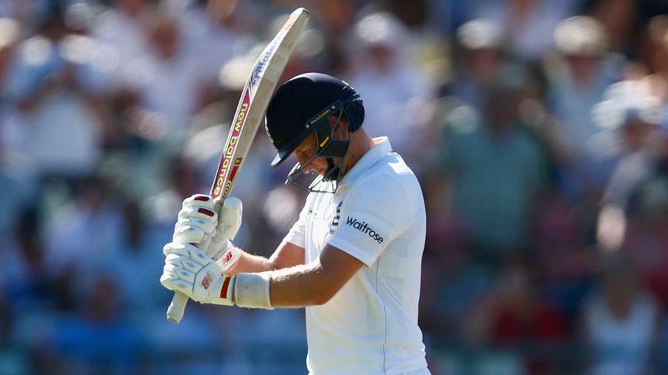 ... but he got his man in the end. Root fell for 50 to become Morris's maiden Test wicket