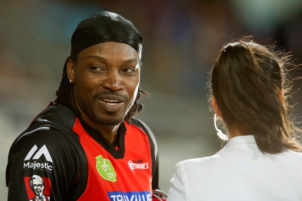 Chris Gayle had an awkward interview with Channel Ten's Mel McLaughlin