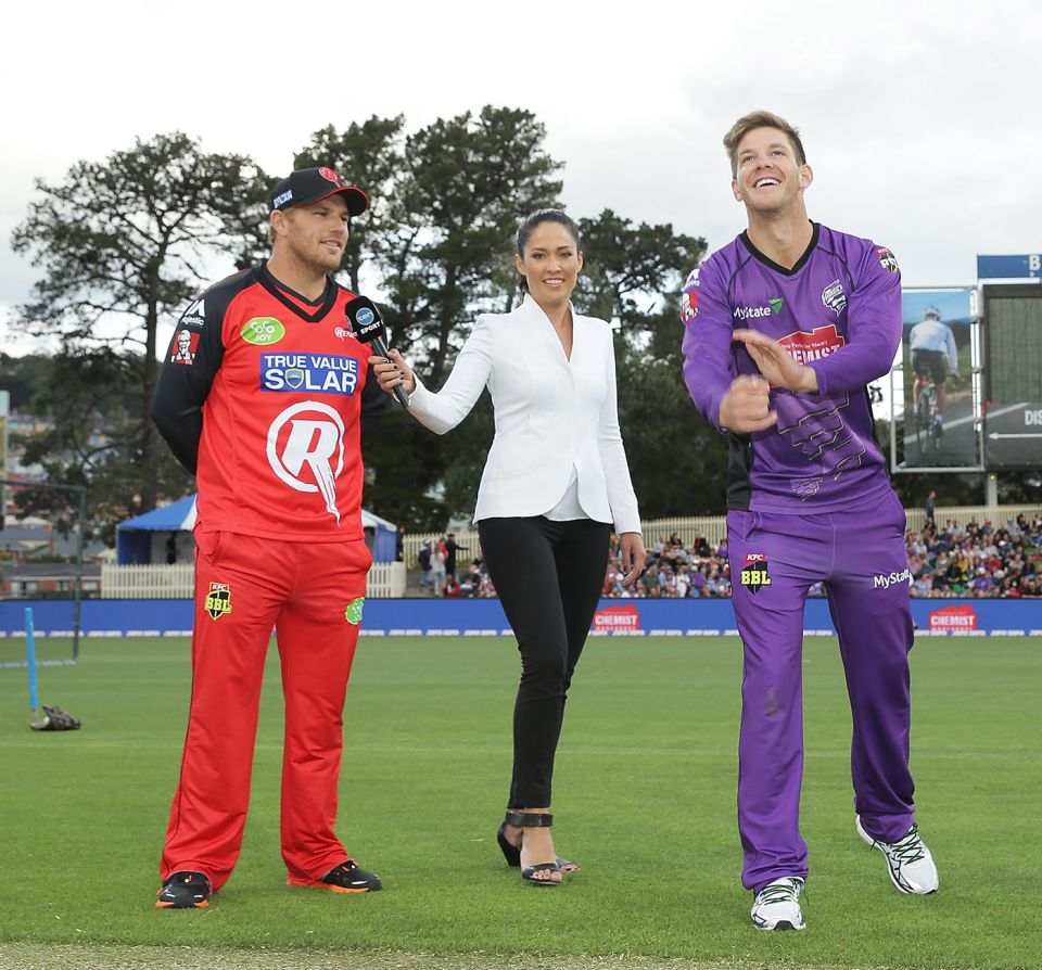 Before the storm: McLaughlin at the Hurricanes v Renegades toss with the captains
