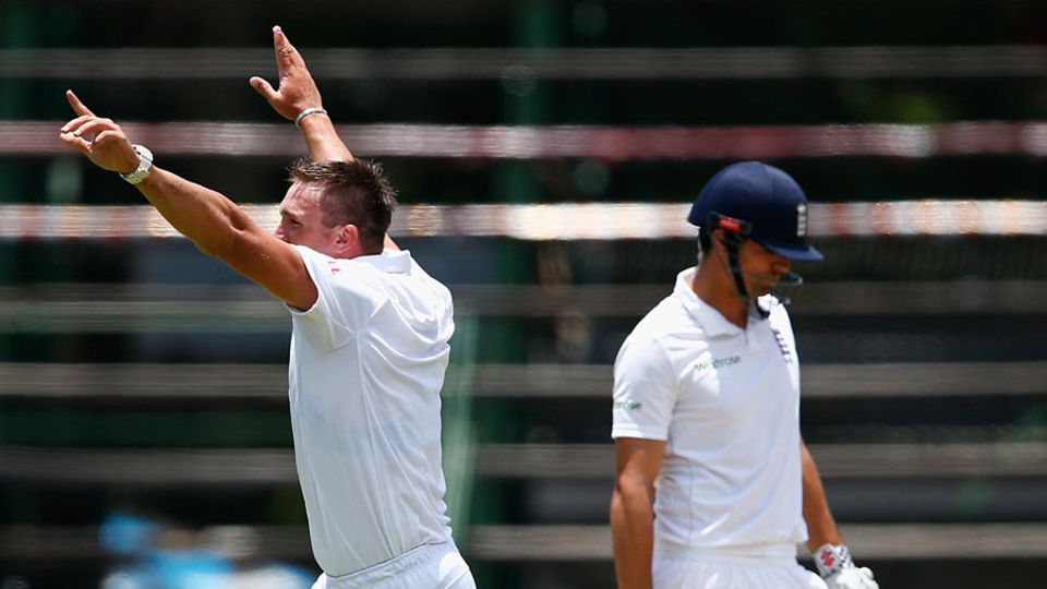 Hardus Viljoen removed Alastair Cook with his first ball in Test cricket