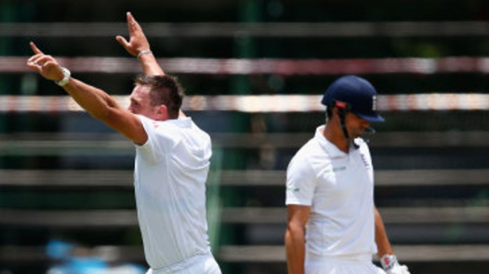 Hardus Viljoen removed Alastair Cook with his first ball in Test cricket