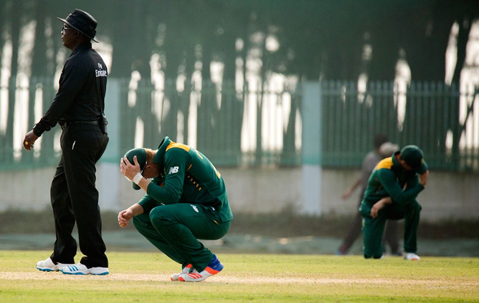 Ziyaad Abrahams picked up two wickets against Namibia, but conceded the single that sealed South Africa's defeat