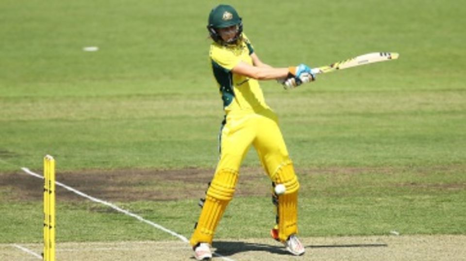 Ellyse Perry plays a cut during her 90