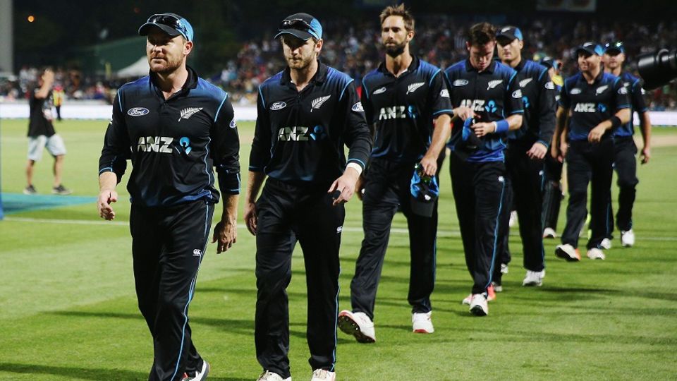 Brendon McCullum leads off his side victorious after his final ODI
