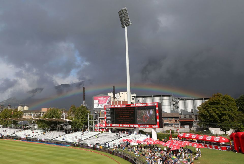 The day started with a rainbow over Newlands. Who would find their pot of gold?