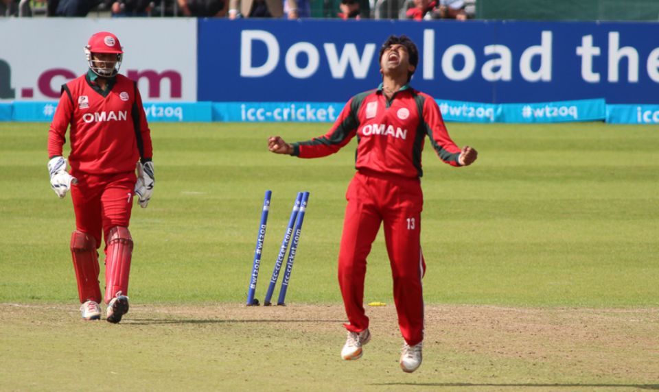 File photo - Oman's Aamir Kaleem was the center of attention after belting out a successful appeal to mankad Mark Chapman