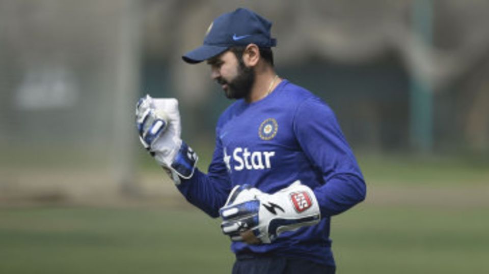 Parthiv Patel attends a training session