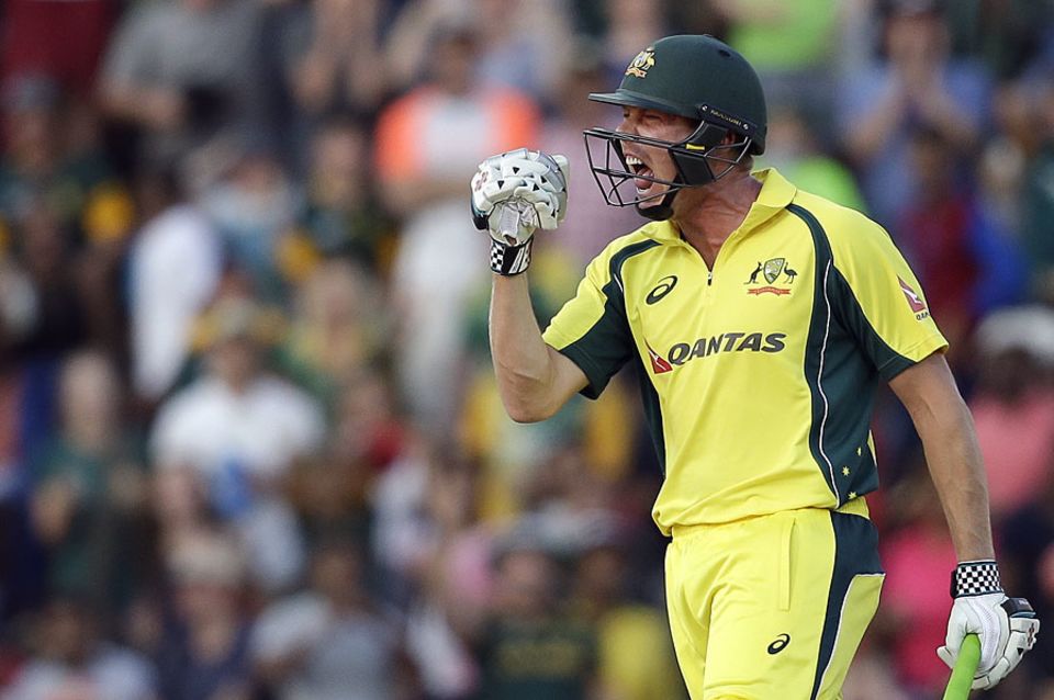 James Faulkner pumps the air as Australia scampered to victory