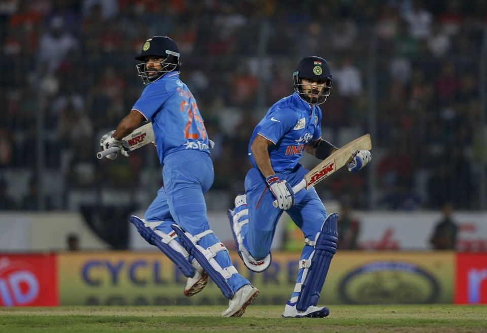 Shikhar Dhawan then combined with Virat Kohli to add 94 for the second wicket and set India's chase up nicely