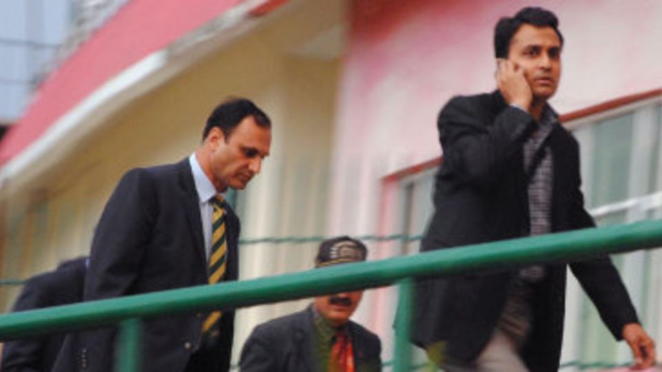Members of a Pakistan security delegation arrive in Dharamsala