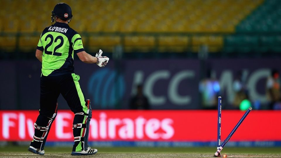 Kevin O'Brien looked spellbound after an Ansari yorker beat him all ends up