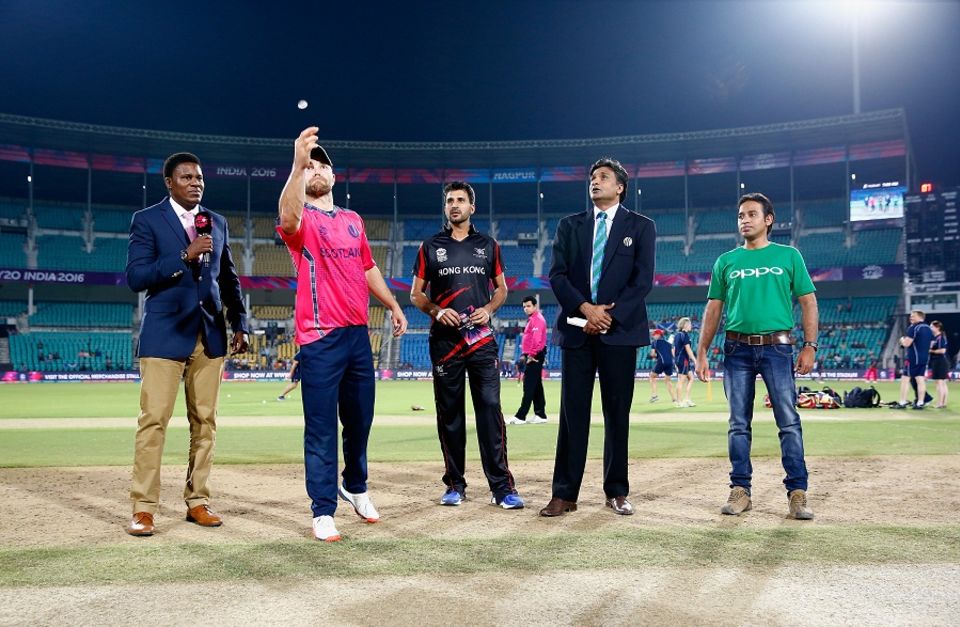 Hong Kong captain Tanwir Afzal won the toss and opted to bat against Scotland on a dry surface in Nagpur