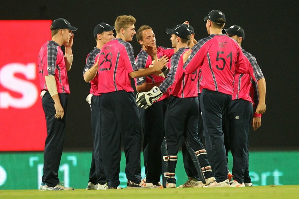 Pretty in pink: Scotland put up a sharp performance with the ball and in the field