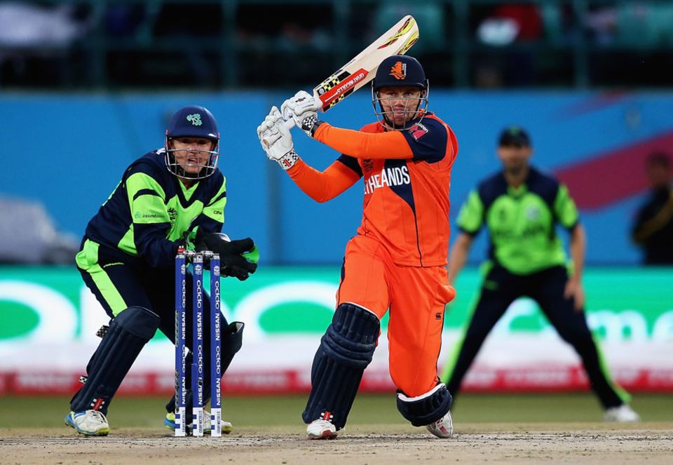 The contest was reduced to six overs a side, eventually, and Netherlands opener Stephan Myburgh collected a few boundaries despite seeing wickets fall at the other end