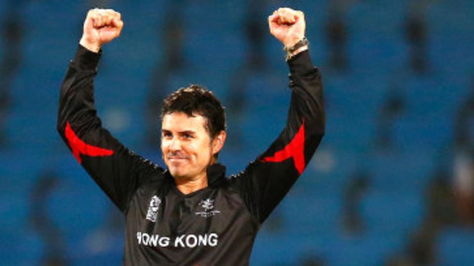 Ryan Campbell celebrates a wicket