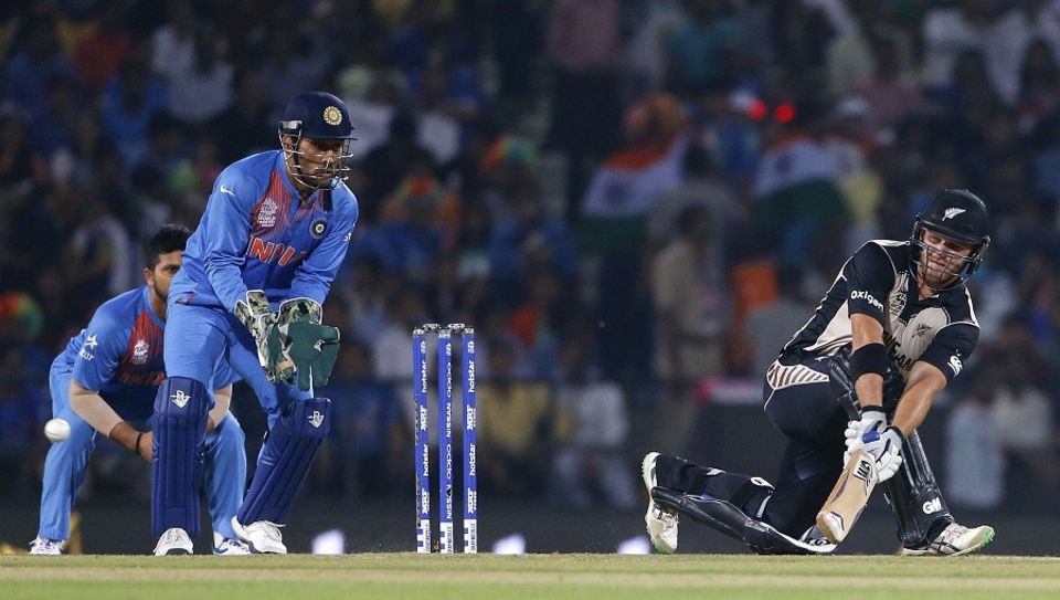 Corey Anderson struggled for timing but hung on for 34 off 42 balls, as wickets fell around him