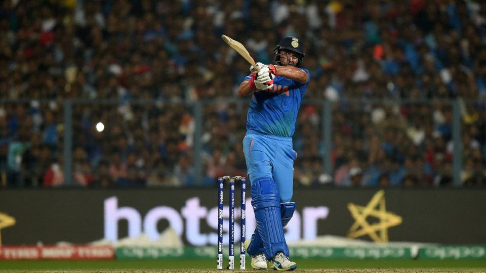 Yuvraj Singh connects with his pull shot