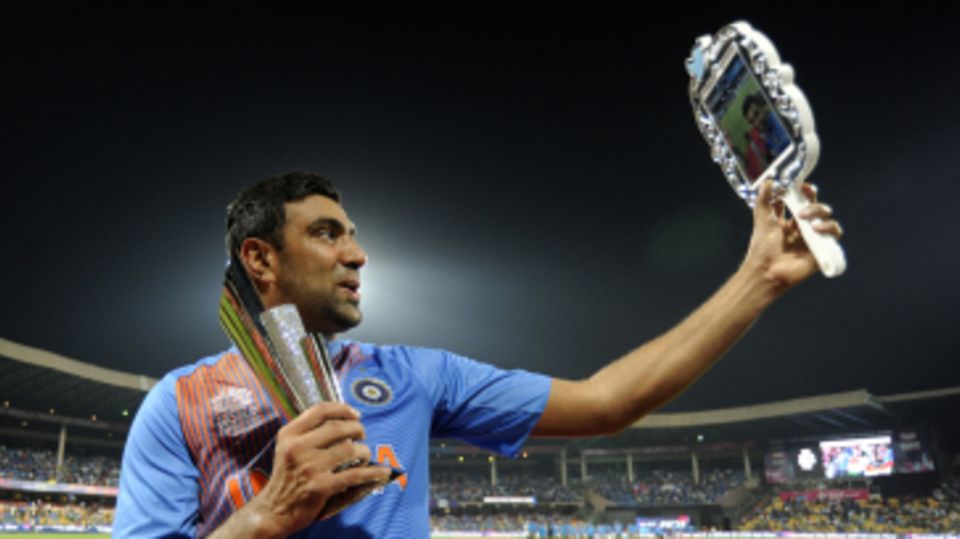 R Ashwin takes a selfie with his Man-of-the-Match trophy