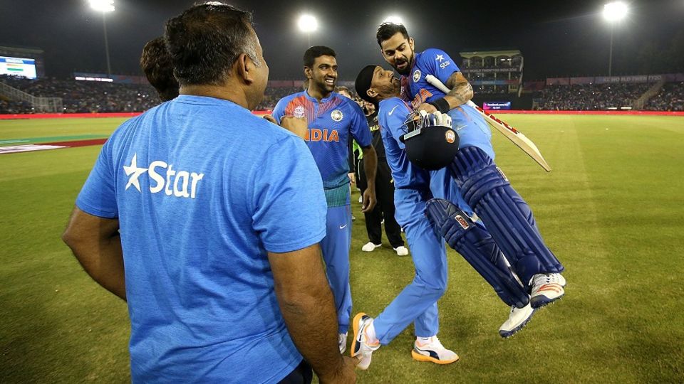 It was a tricky chase in Mohali in the 2016 World Cup, but Kohli handled it expertly - no wonder Harbhajan Singh is delighted