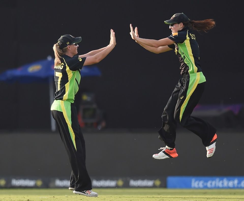 Megan Schutt (right) preyed on England's nerves with her economical bowling