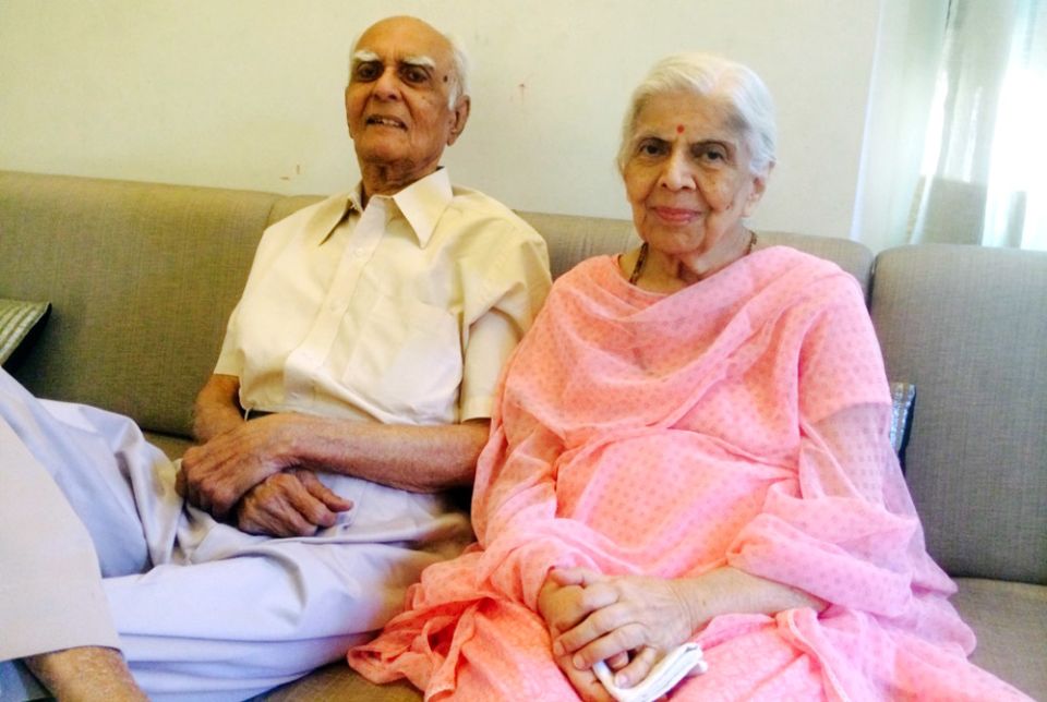 Deepak Shodhan and his wife, Gauri, in their home in Ahmedabad