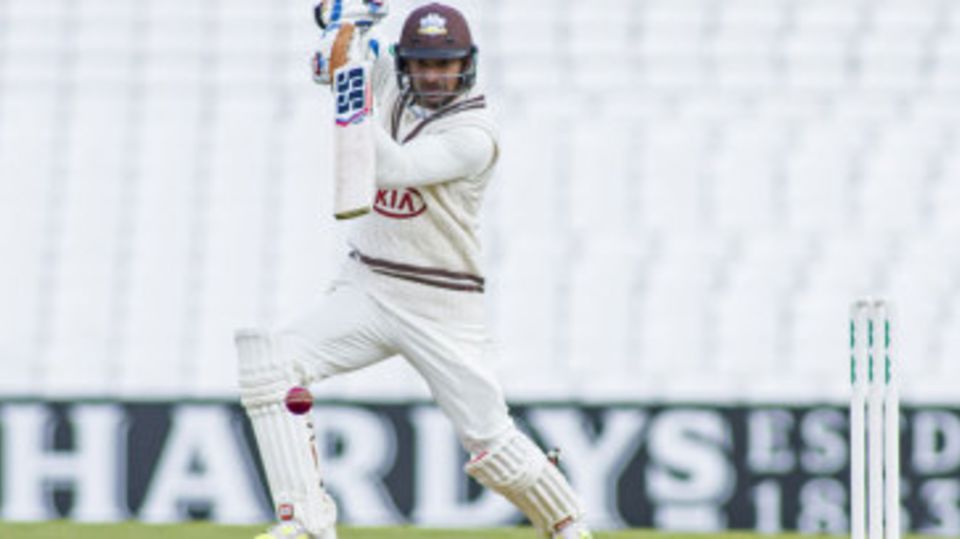 Kumar Sangakkara drives on his way to another half-century