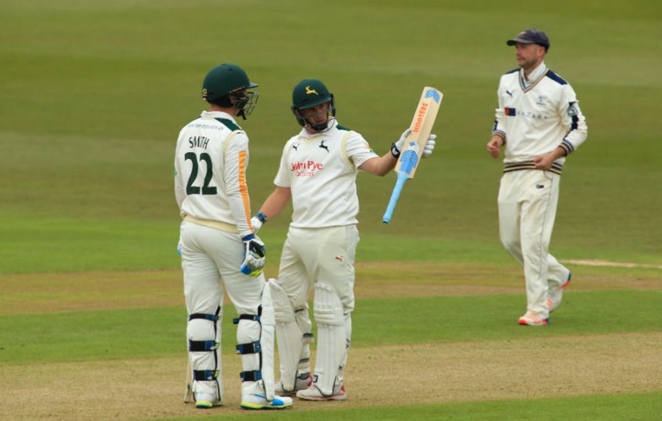 Steven Mullaney's 78 underpinned Nottinghamshire's innings, before Yorkshire's revival