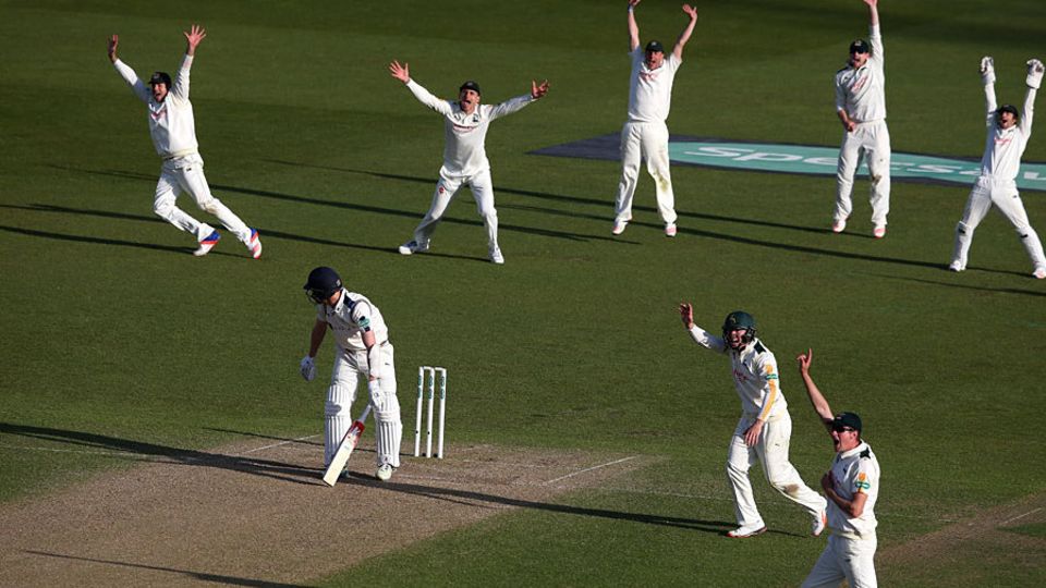 Steven Patterson was ninth man out with two balls of the match remaining