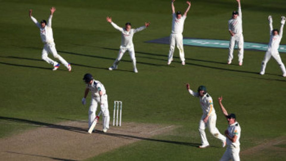 Steven Patterson was ninth man out with two balls of the match remaining