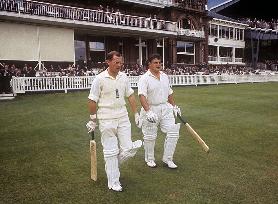 Milburn (right) with Geoff Boycott at Lord's in 1966. Milburn smashed 126 in an exciting draw