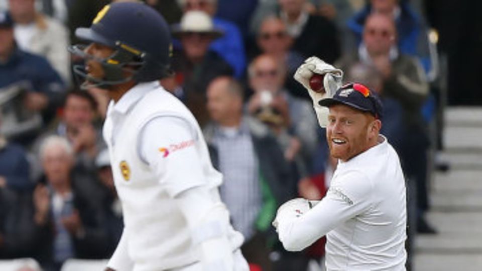 Jonny Bairstow took five catches to follow his hundred