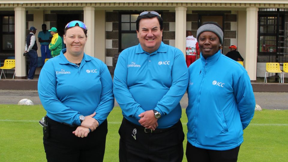 Sue Redfern and Jacqueline Williams served as standing and third umpire respectively