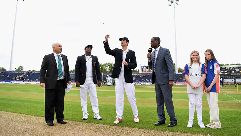 Alastair Cook won the toss and chose to bat first despite the cloud cover