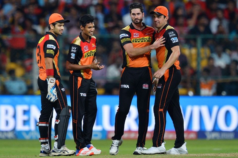 The wickets allowed Sunrisers' bowlers to tighten their grasp over the game