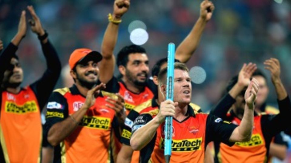 Sunrisers Hyderabad celebrate after winning the IPL