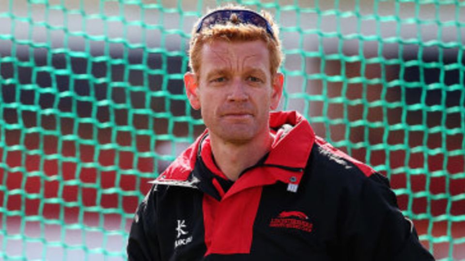 Leicestershire coach Andrew McDonald at the nets