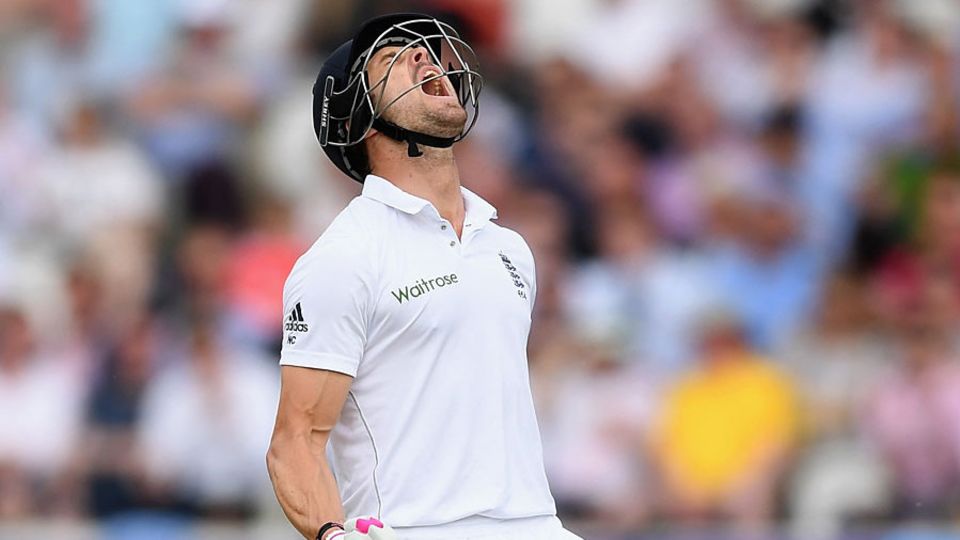 The end? Nick Compton shows his anguish after being dismissed